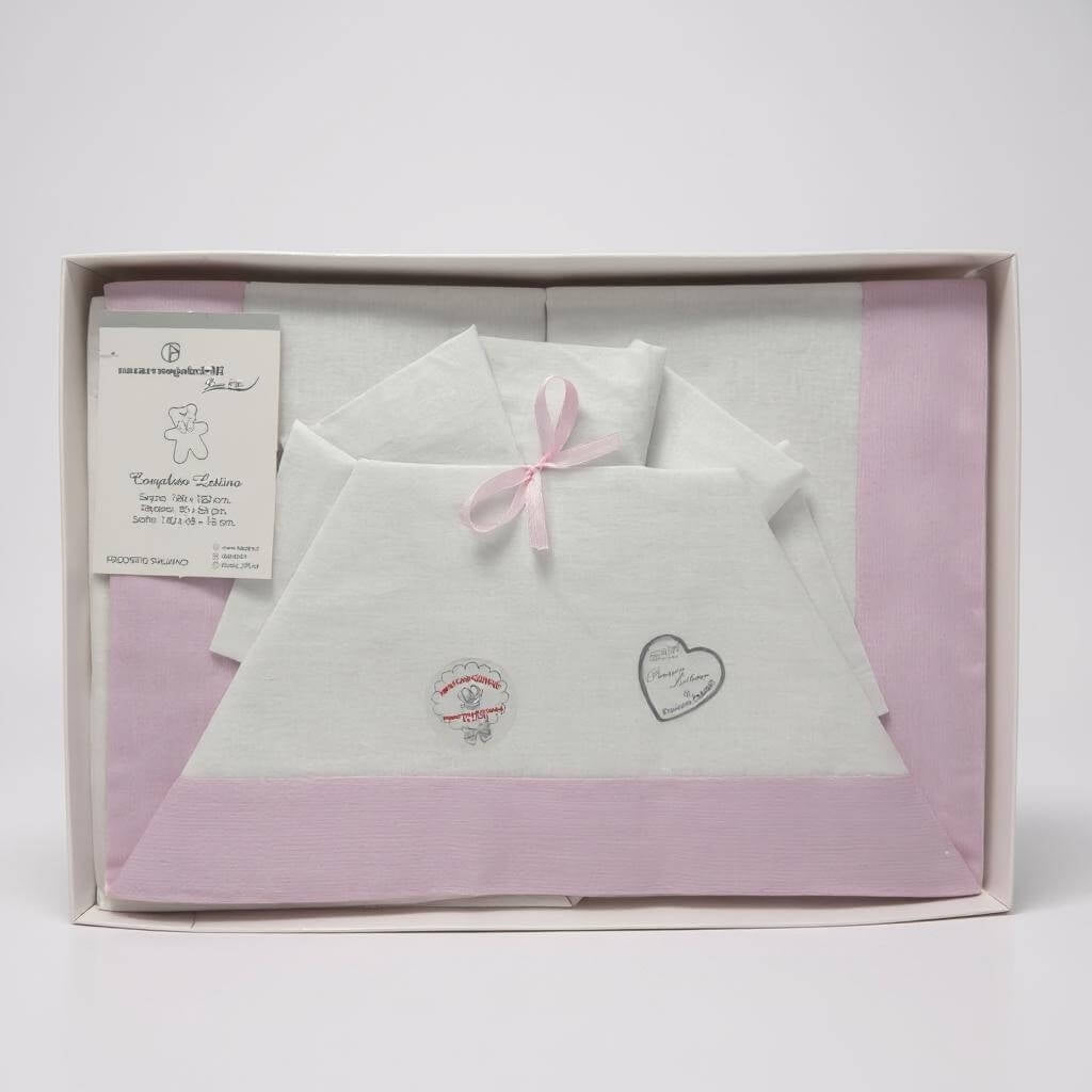 Kinderbett-Set aus 100 % Baumwolle mit Aufdruck und Stickerei