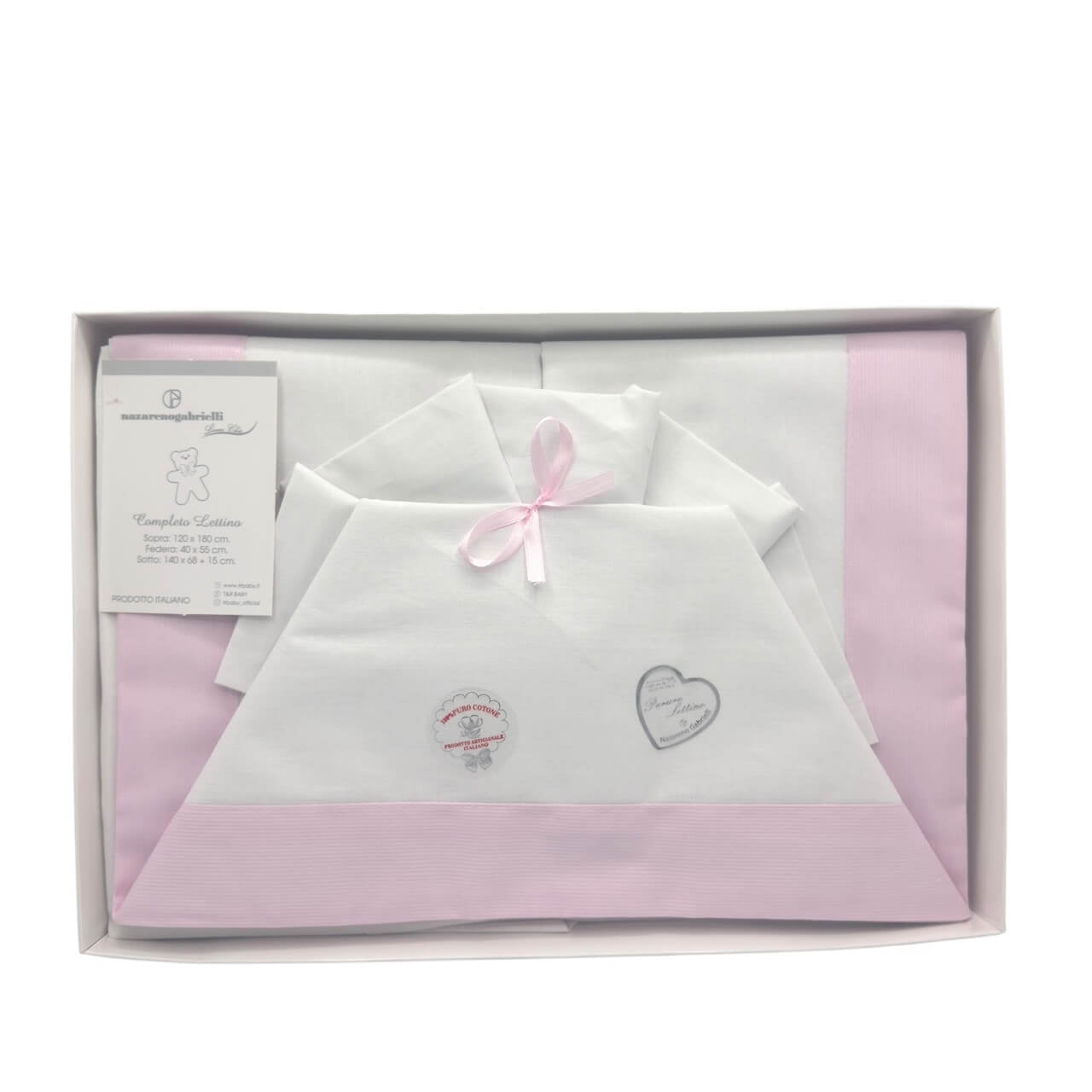 Kinderbett-Set aus 100 % Baumwolle mit Aufdruck und Stickerei
