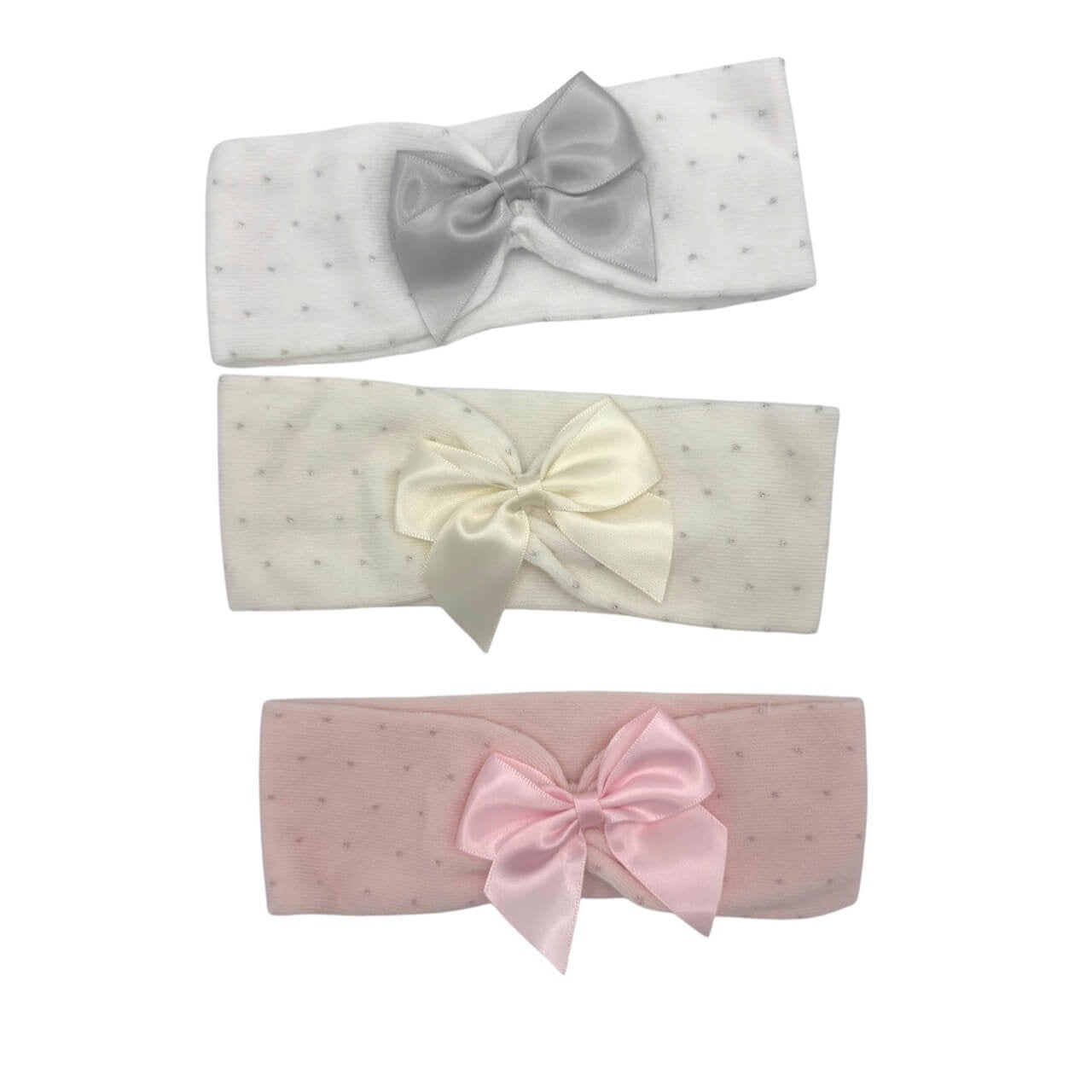 3 Baby-Stirnbänder für Mädchen aus warmer Baumwolle, 0/6 Monate