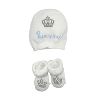 Warmes Babymütze- und Schuhset aus Baumwolle, 0–6 Monate