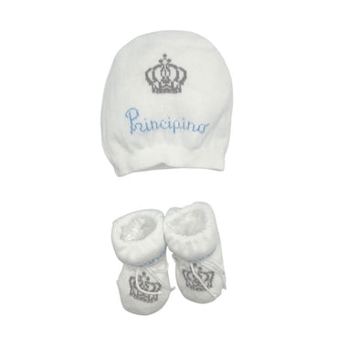 Warmes Babymütze- und Schuhset aus Baumwolle, 0–6 Monate