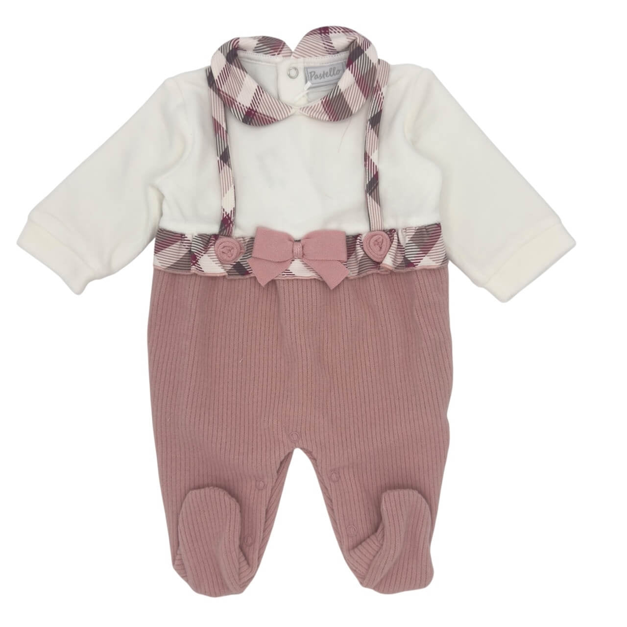 Pastellfarbener Chenille-Strampler