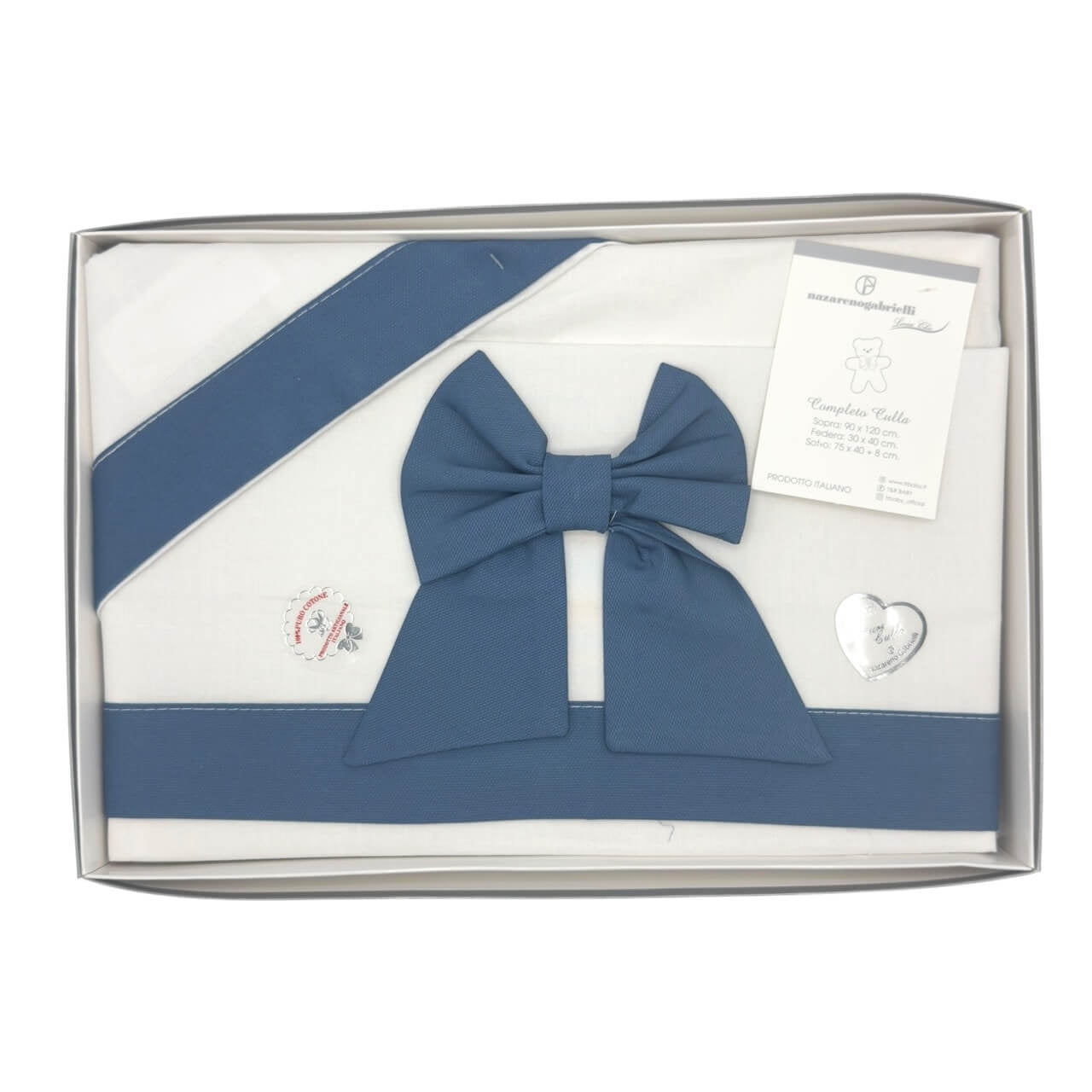Komplettes Kinderwagen-Set Schleife 100% Baumwolle