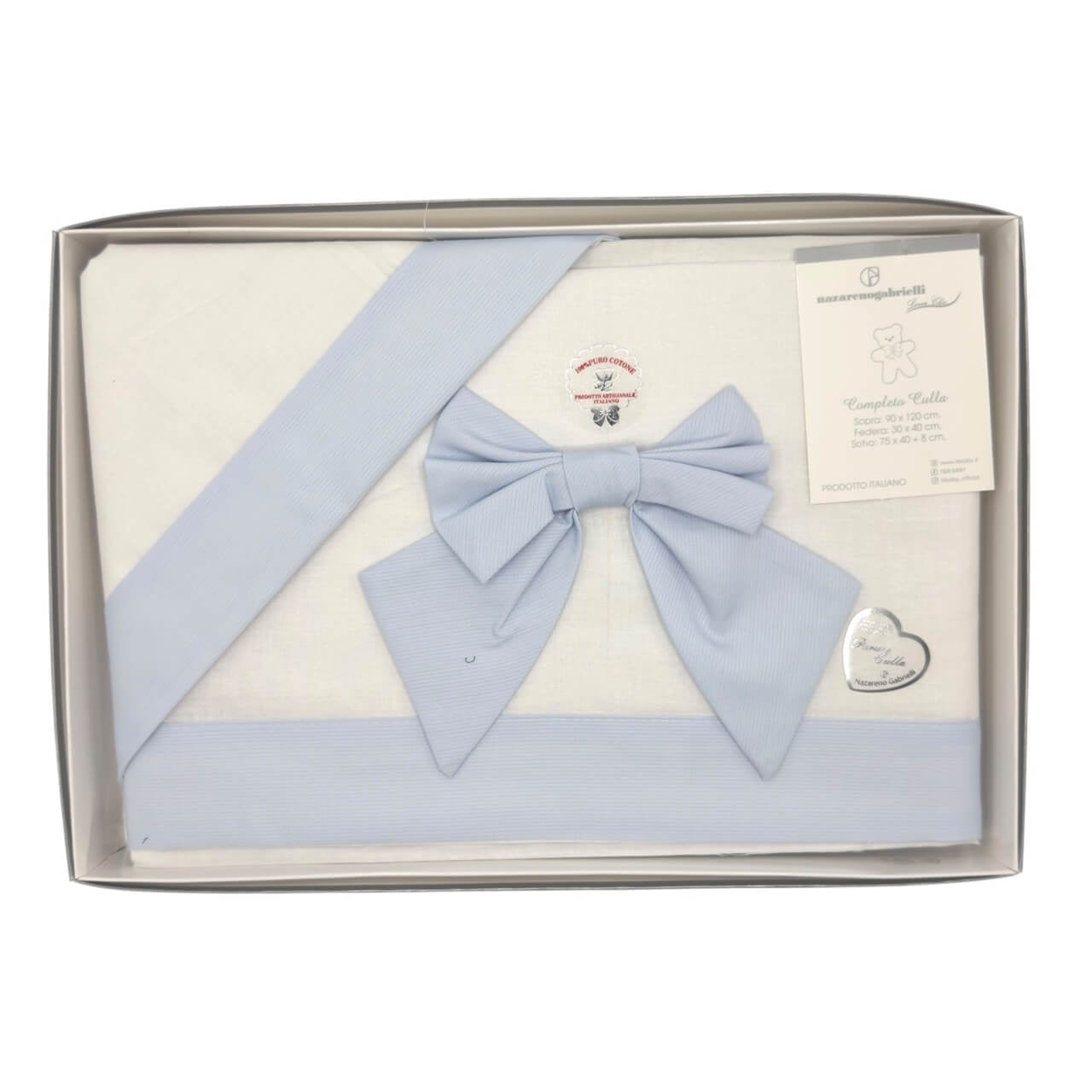 Kinderwagengarnitur Schleife 100% Baumwolle