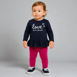 Warmes Baby-Mädchen-Outfit aus Baumwolle