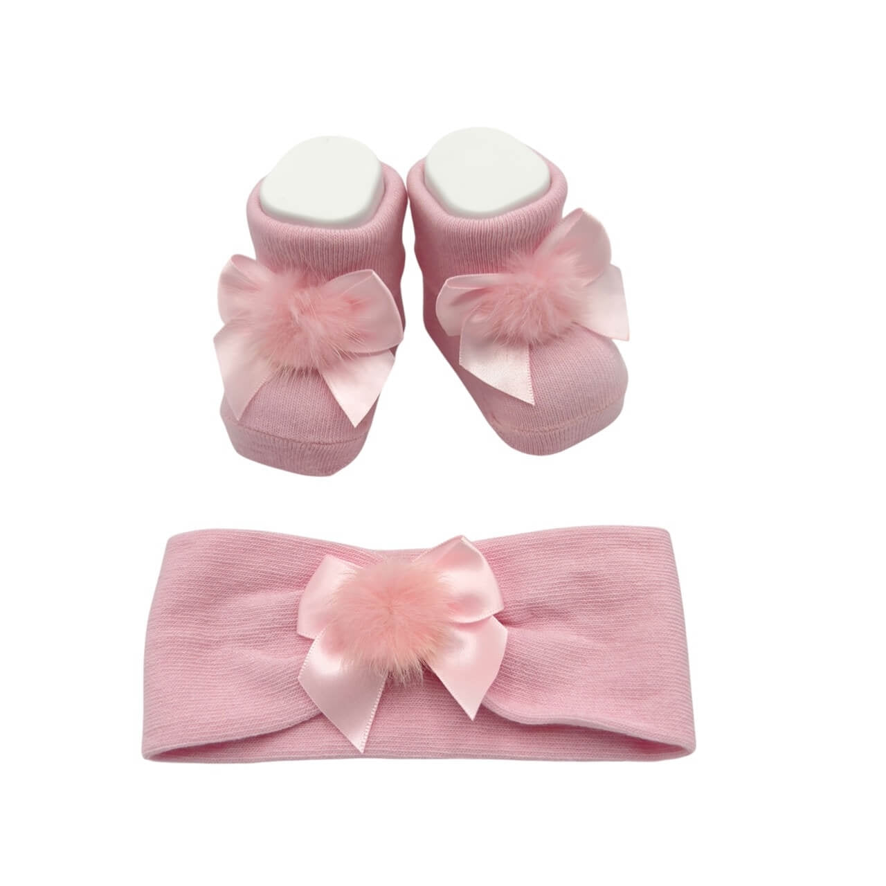 Warmes Baumwoll-Stirnband + Schuhe-Set