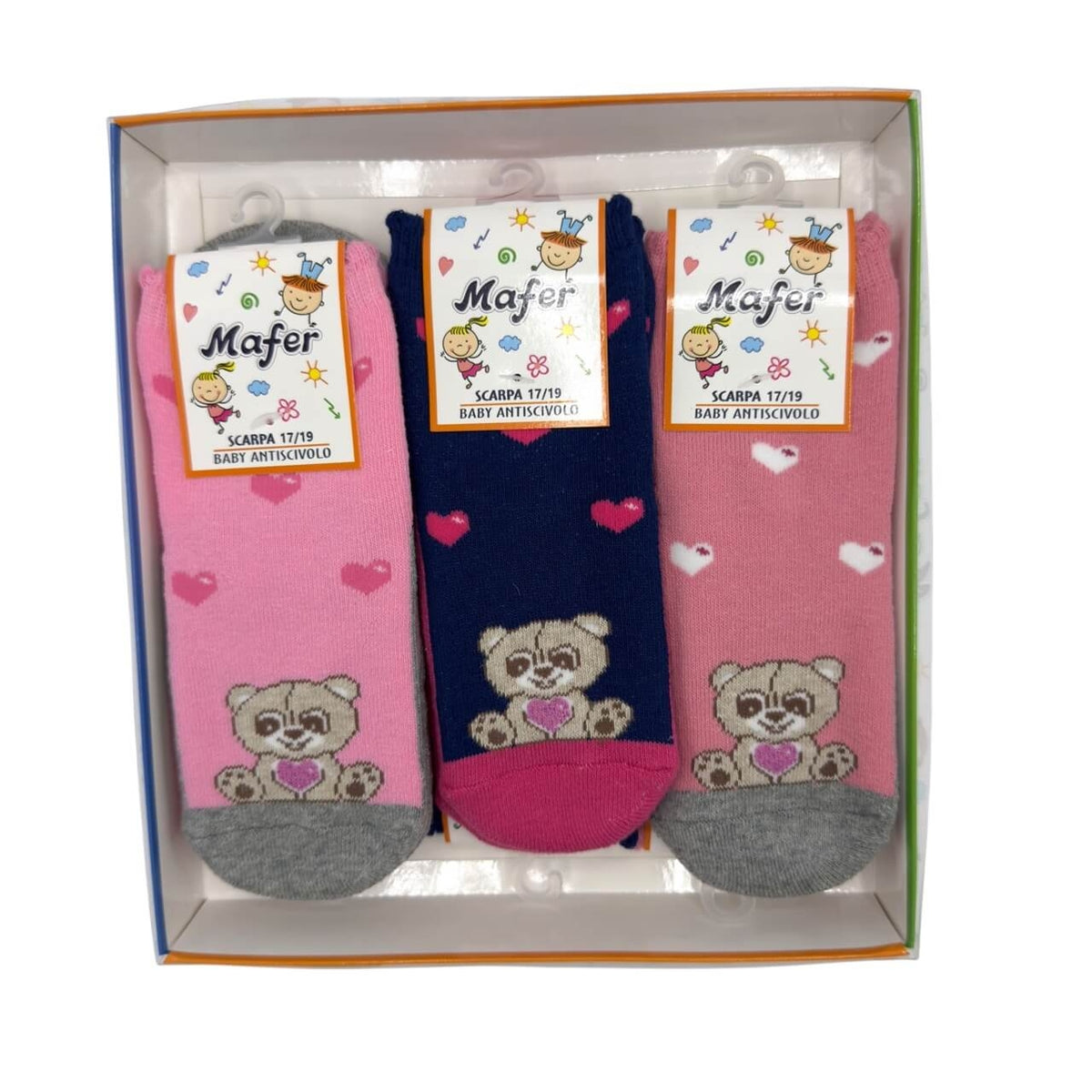 6 Anti-Rutsch Socken aus warmer Baumwolle für Babymädchen