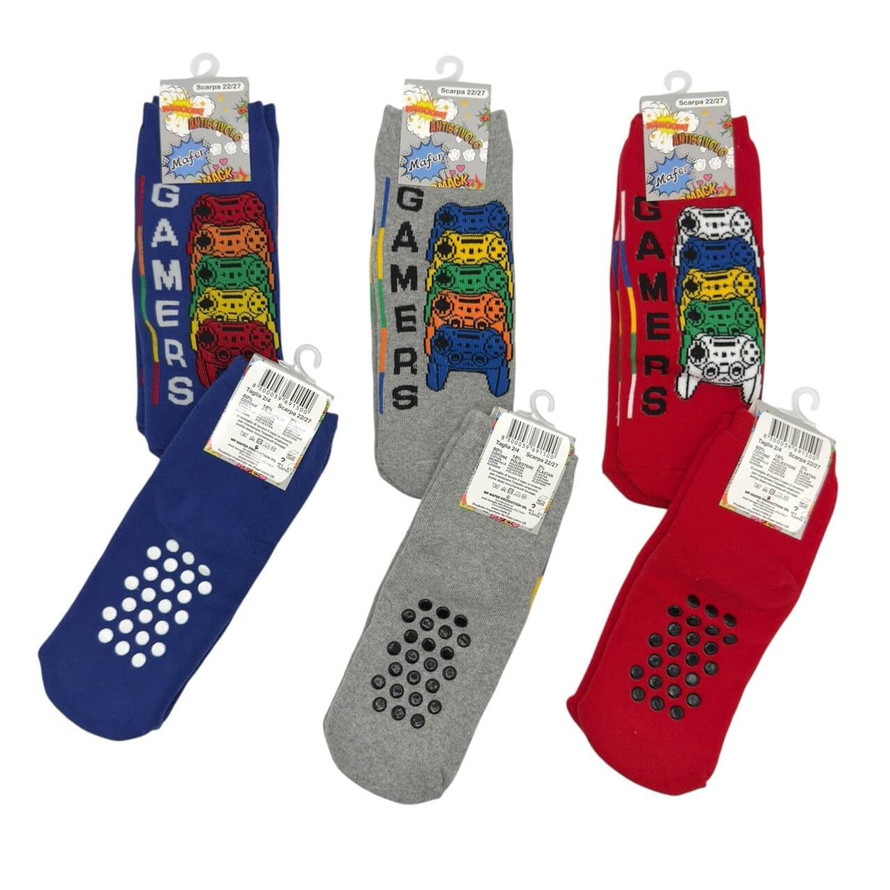 6 Calzini Antiscivolo Caldo Cotone Bimbo