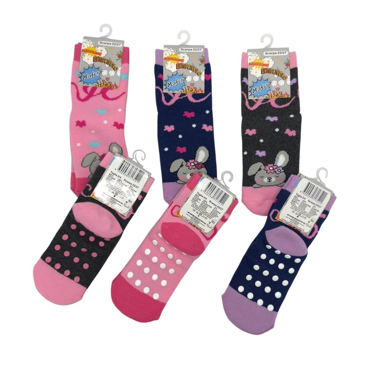 6 Paar rutschfeste Socken aus warmer Baumwolle für Babys