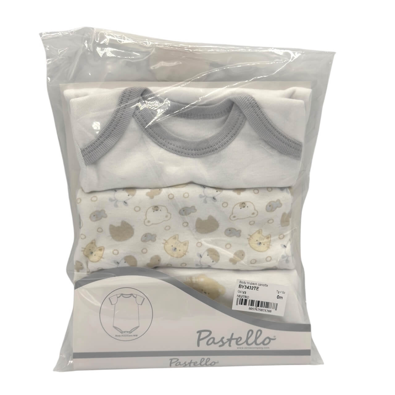 3 Body aus warmer Baumwolle in Pastelltönen