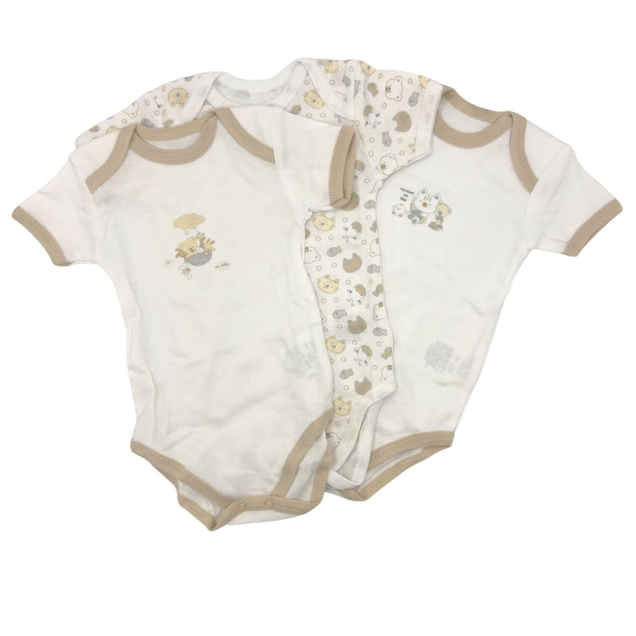 3 Body aus warmer Baumwolle in Pastelltönen