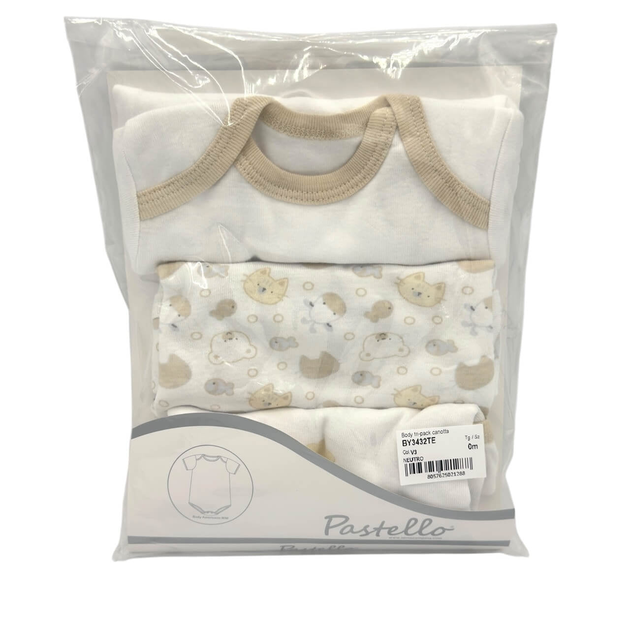 3 Body aus warmer Baumwolle in Pastelltönen