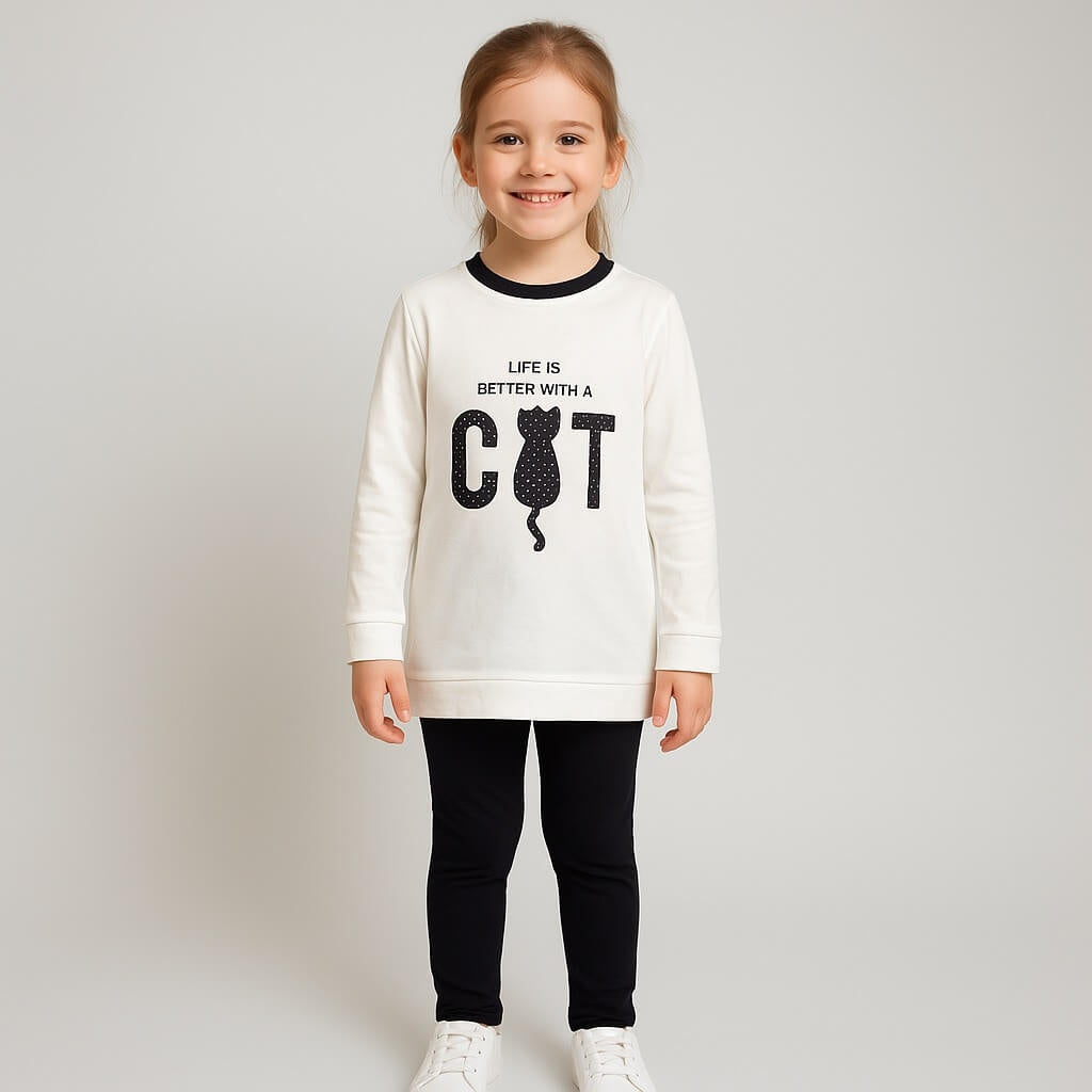 Warmes Baby-Mädchen-Outfit aus Baumwolle