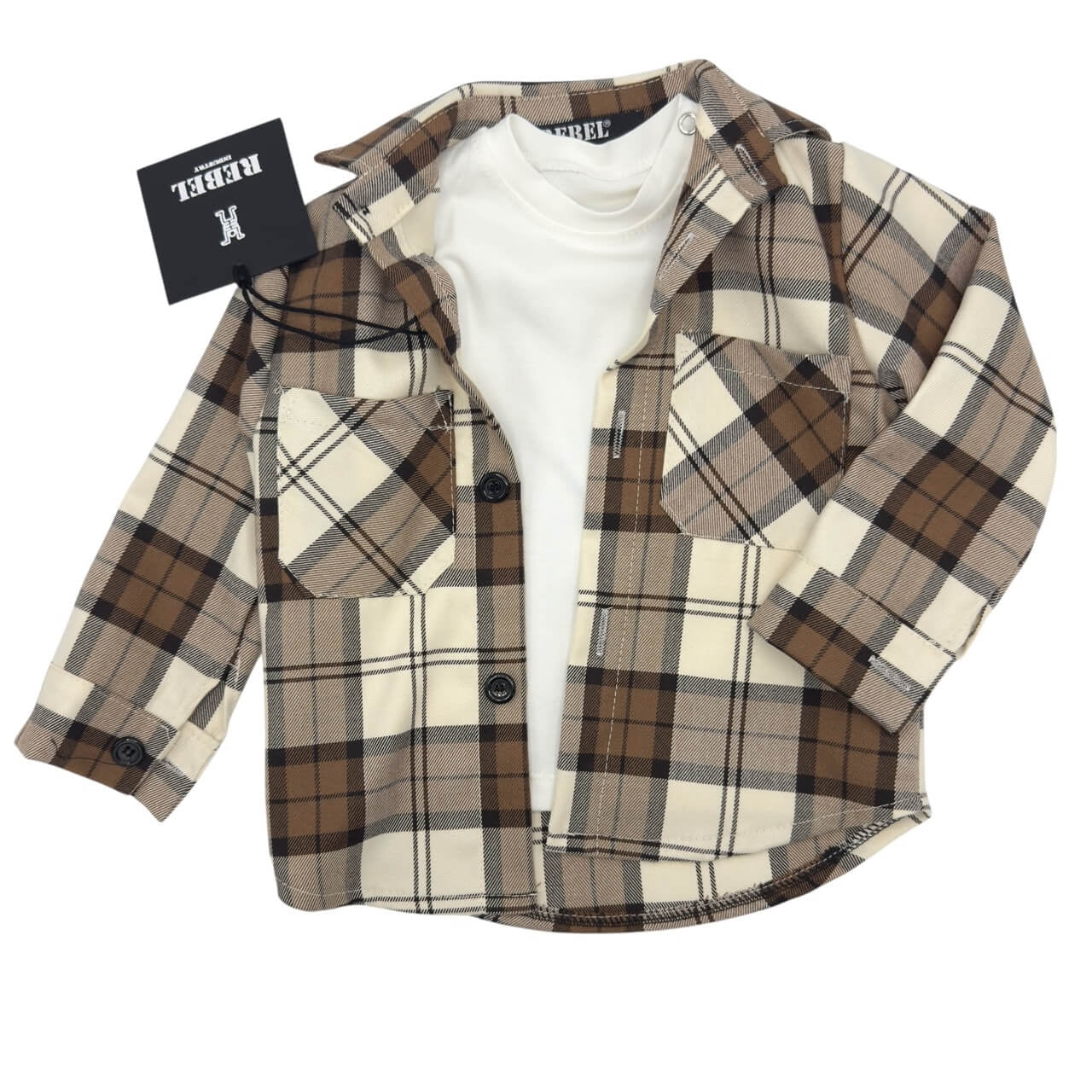 Baby-Komplettset Rebel – Hemd + weißes T-Shirt