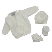 Set aus Pullover, Schuhen und Mütze aus Wollmischung für 0/6 Monate