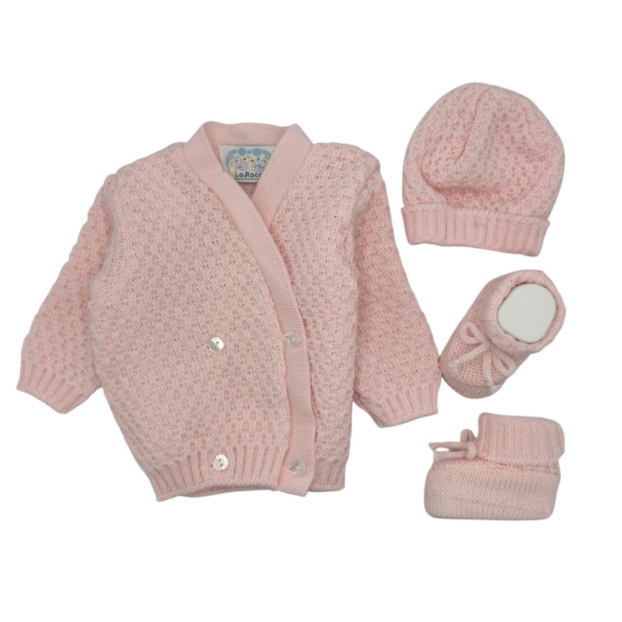 Set aus Pullover, Schuhen und Mütze aus Wollmischung für 0/6 Monate