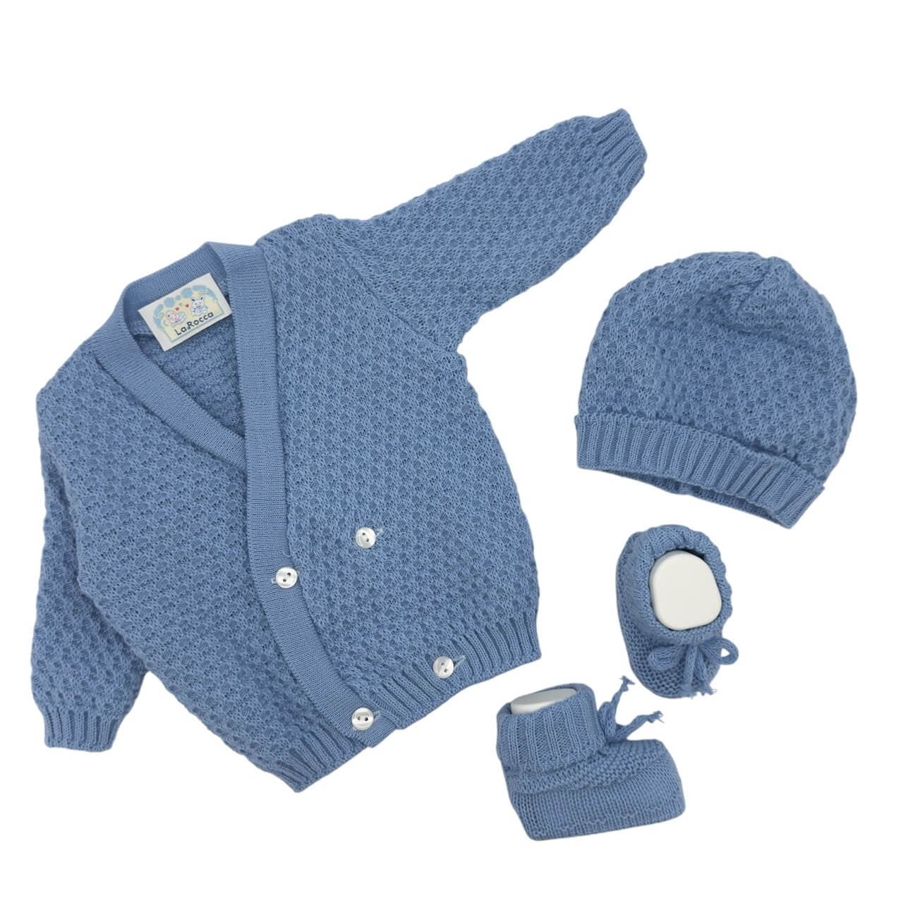 Set aus Pullover, Schuhen und Mütze aus Wollmischung für 0/6 Monate