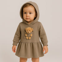 Vestito Neonata con Cappuccio e Orsetto