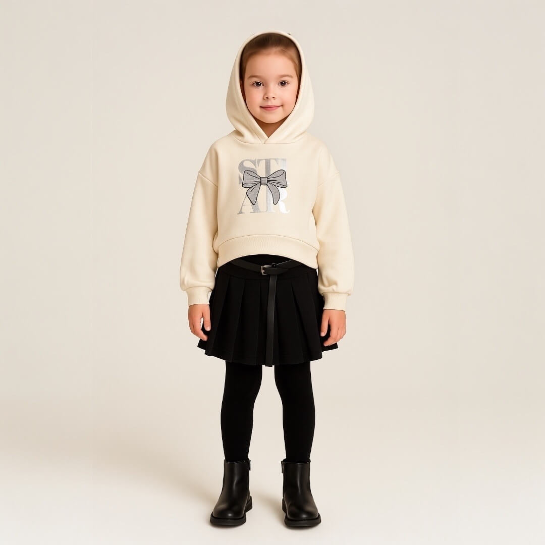 Baby-Set 2-teilig – Kapuzenpullover und Faltenrock