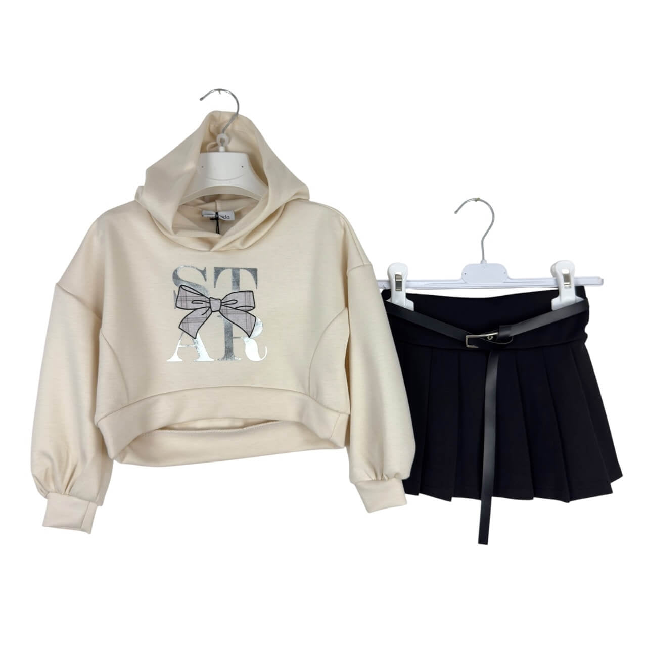 Baby-Set 2-teilig – Kapuzenpullover und Faltenrock