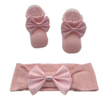 Babyschuhe + Stirnband-Set aus warmer Baumwolle