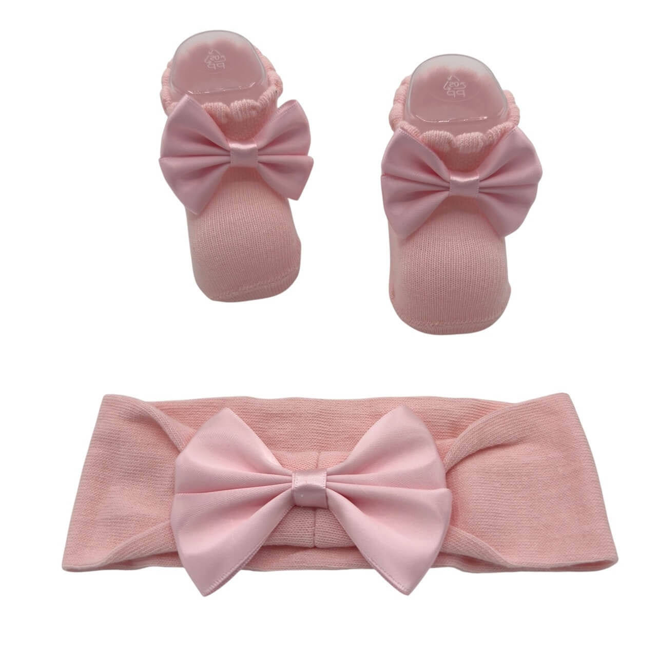 Babyschuhe + Stirnband-Set aus warmer Baumwolle