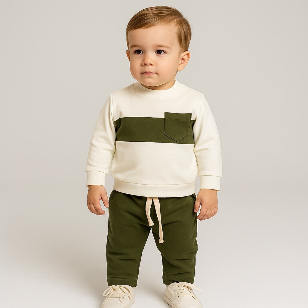 Warmes Babyset aus Baumwolle