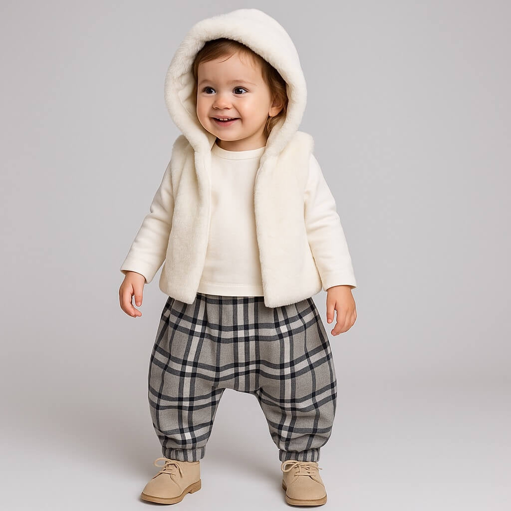 Babyset mit Fellbesatz