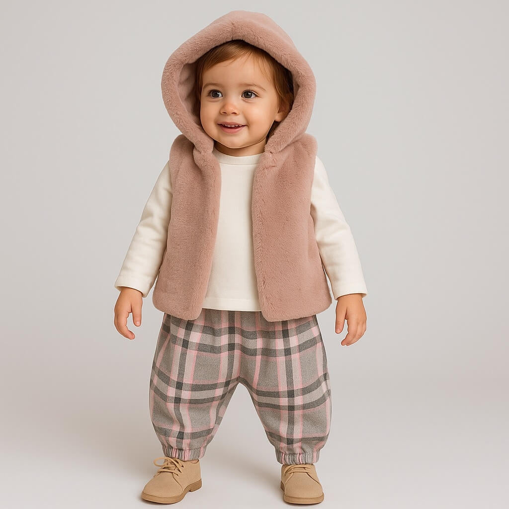 Babyset mit Fellbesatz