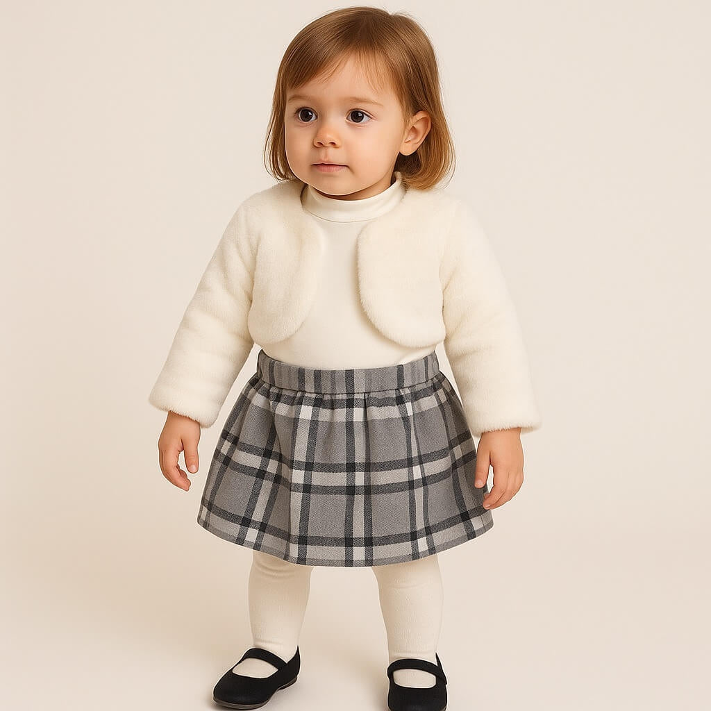 Babyset mit Fellbesatz