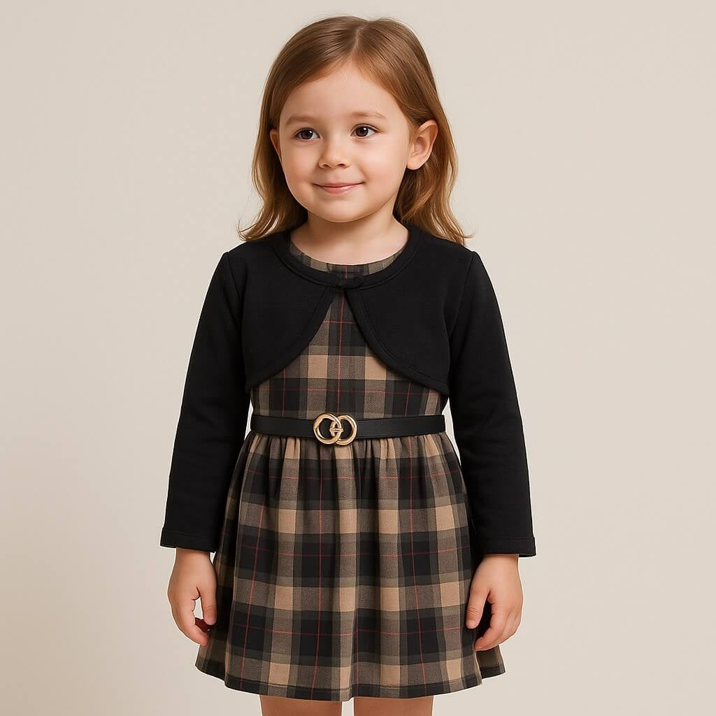 Schottenkleid mit Bolerojäckchen