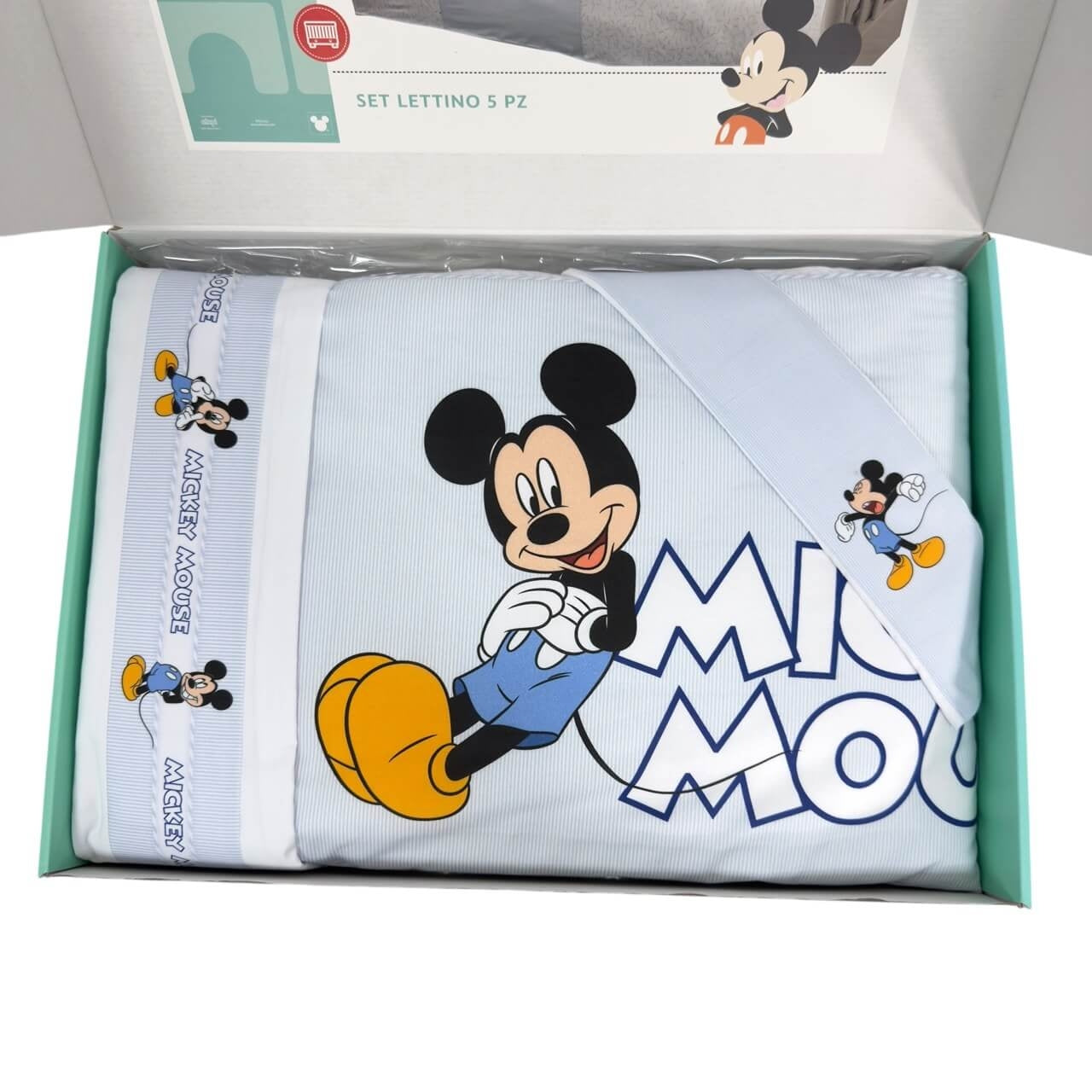 Komplettes Steppdecken-Set für Babybett mit Stoßschutz + Disney-Bettwäsche