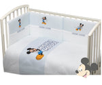 Komplettes Steppdecken-Set für Babybett mit Stoßschutz + Disney-Bettwäsche