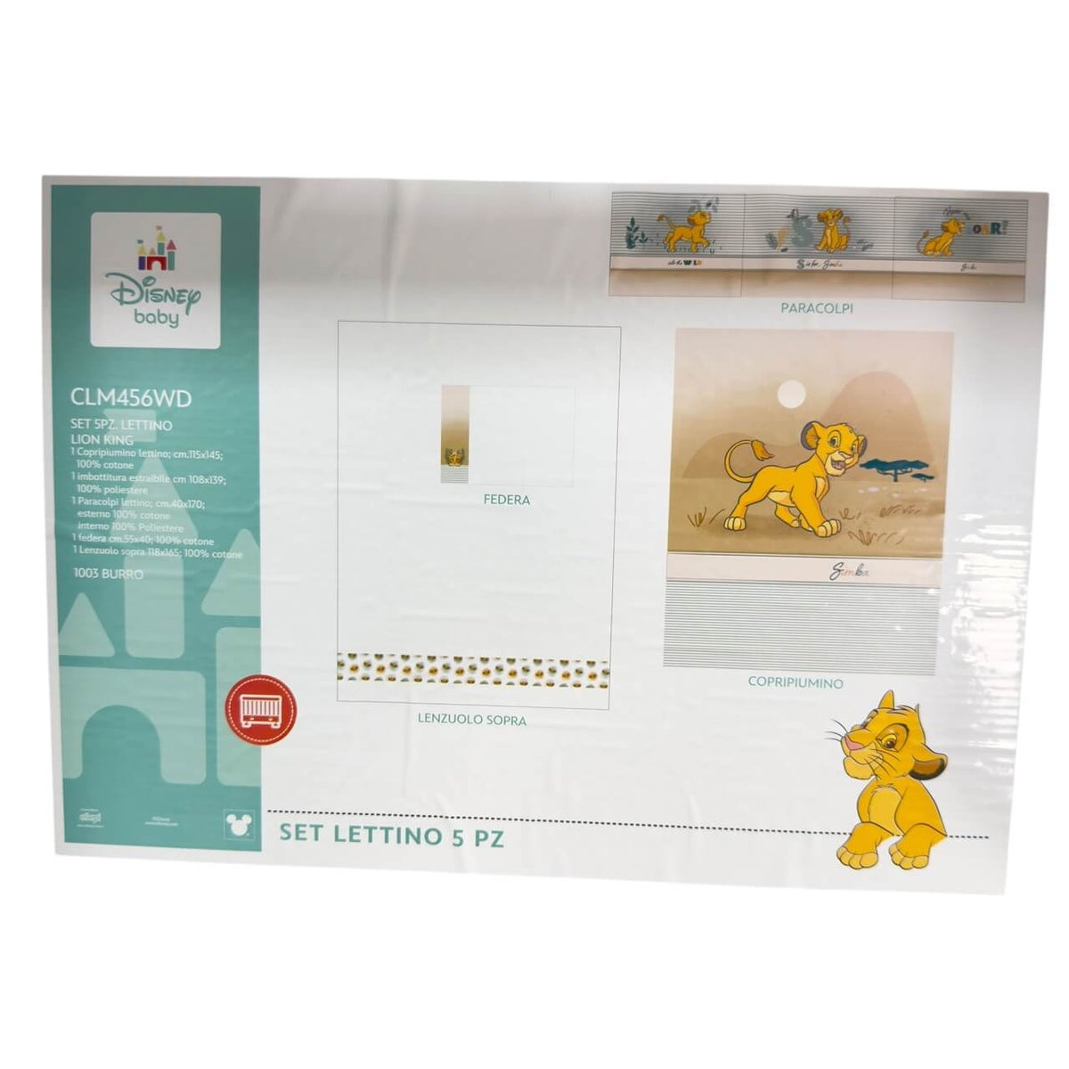 Komplettes Steppdecken-Set für Babybett mit Nestchen + Disney-Bettwäsche