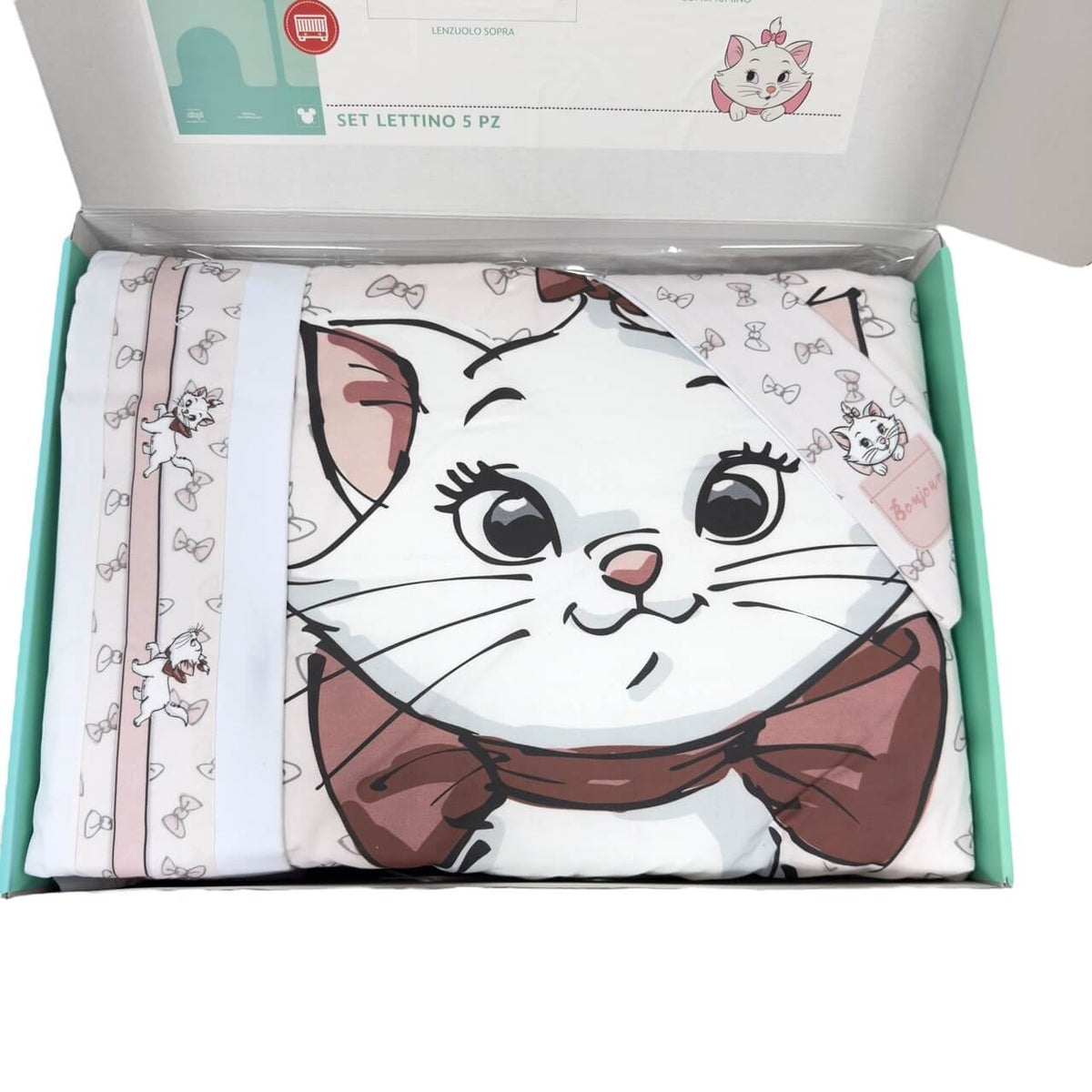 Komplettes Kinderbett-Steppdecken-Set mit Nestchen + Disney-Bettwäsche