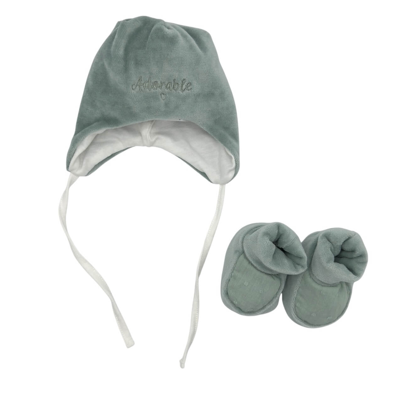 Set Mütze + Schühchen aus Chenille Ellepi