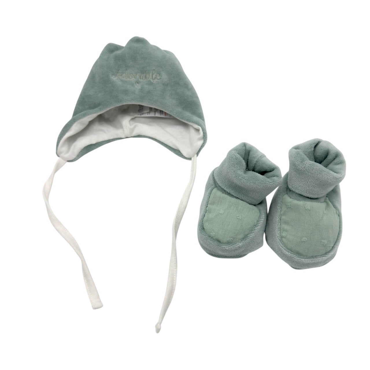 Set Mütze + Schühchen aus Chenille Ellepi