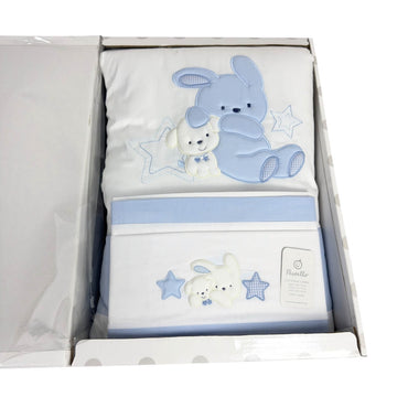 Completo trapunta lettino con lenzuola Pastello