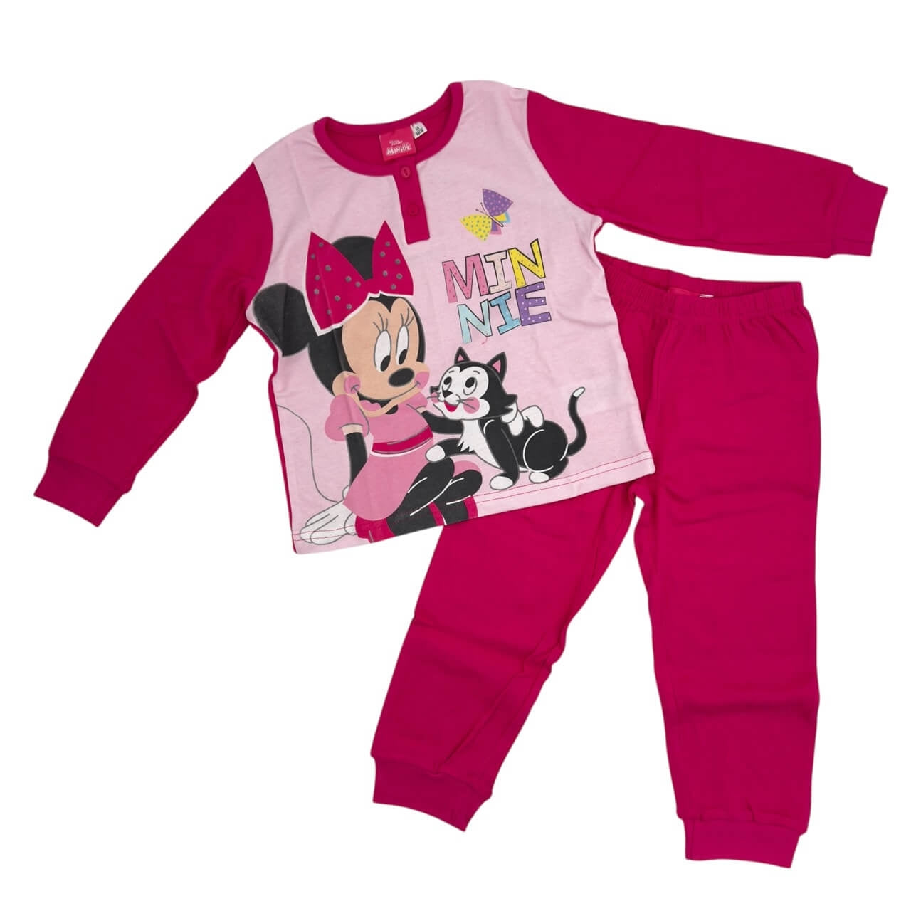 Pyjama aus warmem Baumwollstoff mit Minnie Maus-Motiv