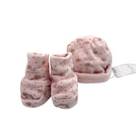 Pastellfarbenes Chenille-Set mit Mütze und Schuhen, 0/3 Monate