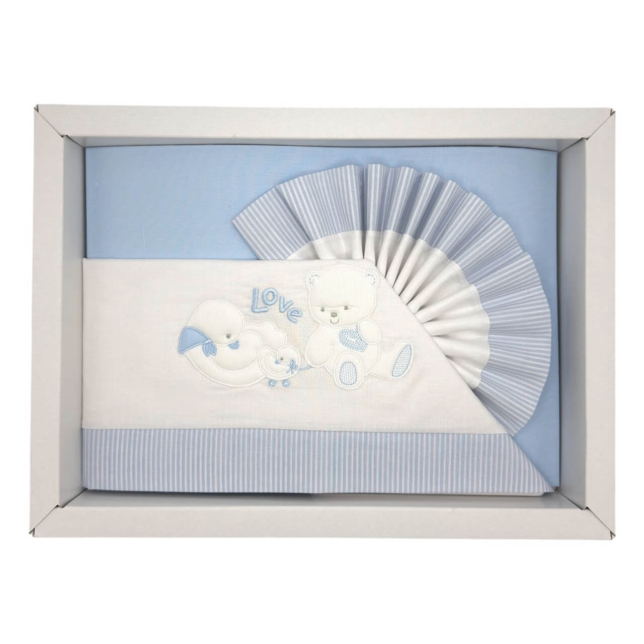 Pastellfarbenes Kinderbett/Kinderbett-Set aus 100 % Baumwolle