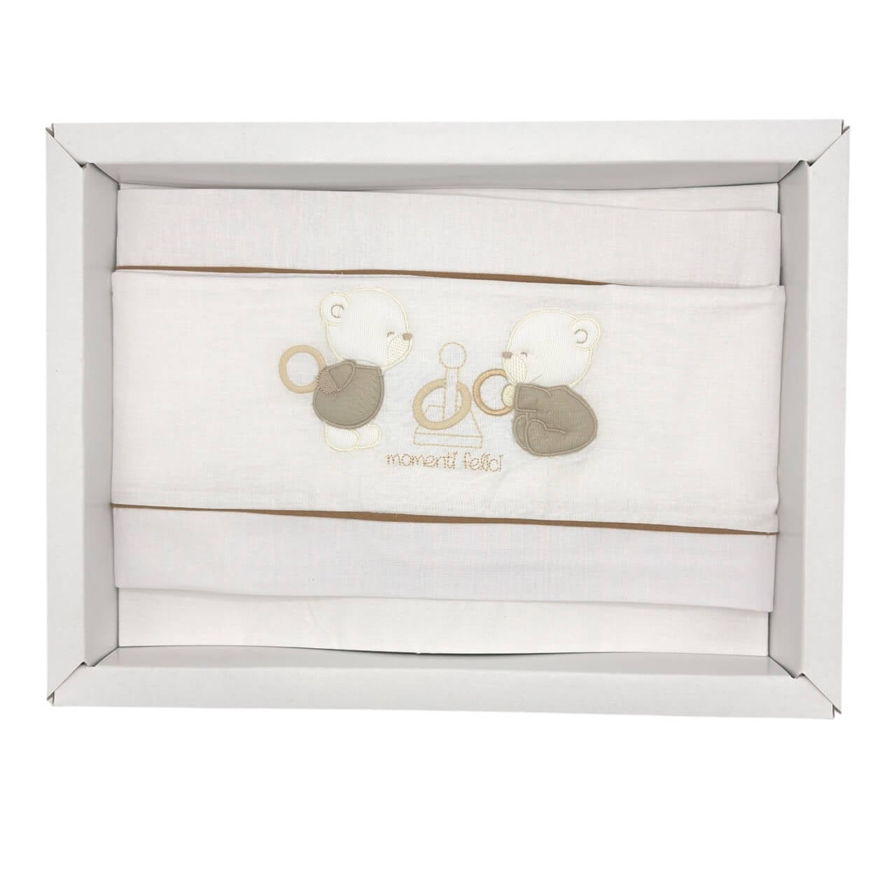 Pastellfarbenes Kinderwagen-Set aus 100 % Baumwolle