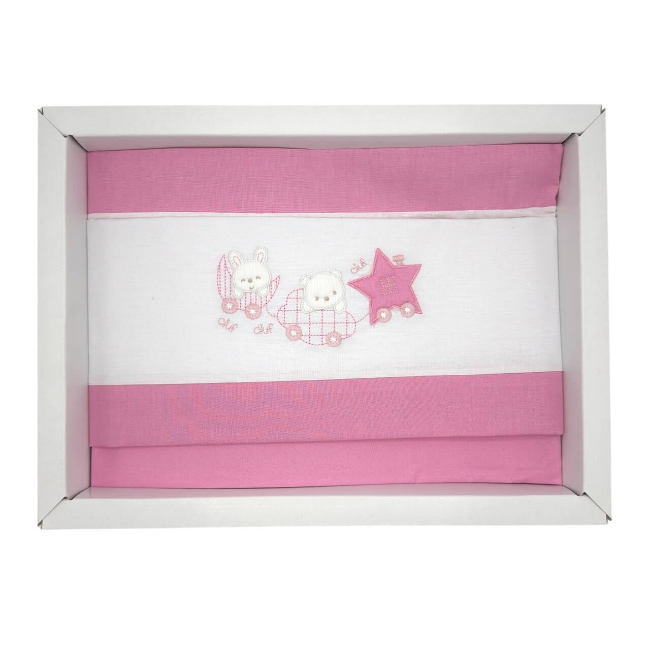 Pastellfarbenes Kinderwagen-Set aus 100 % Baumwolle