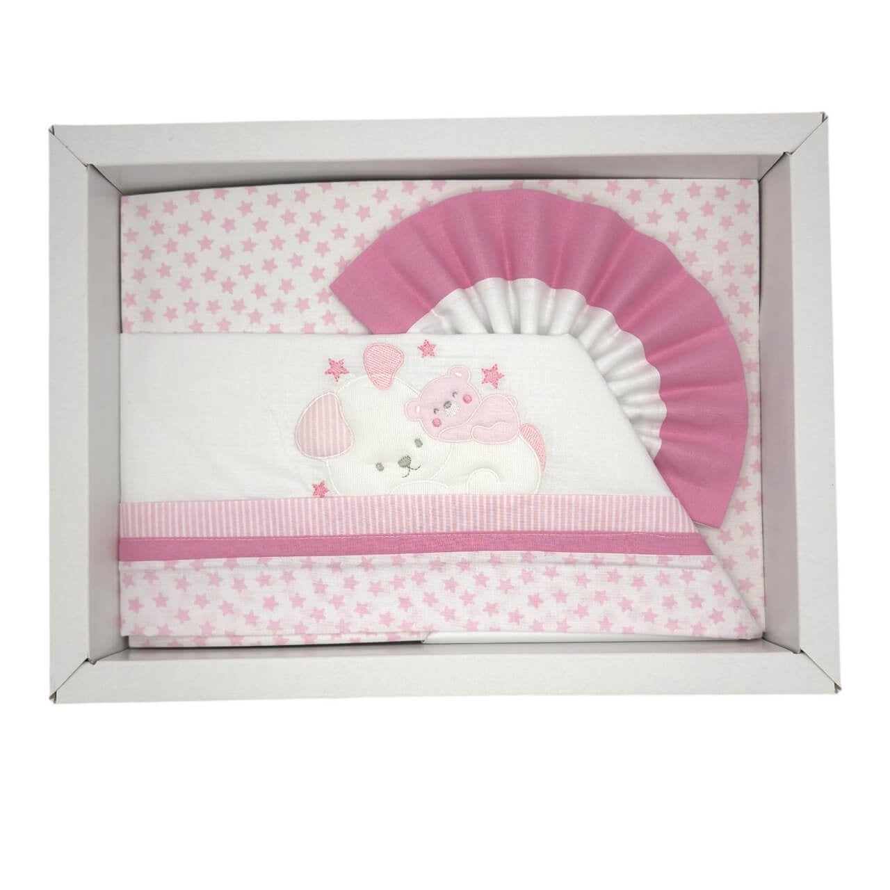 Pastellfarbenes Kinderwagen-Set aus 100 % Baumwolle