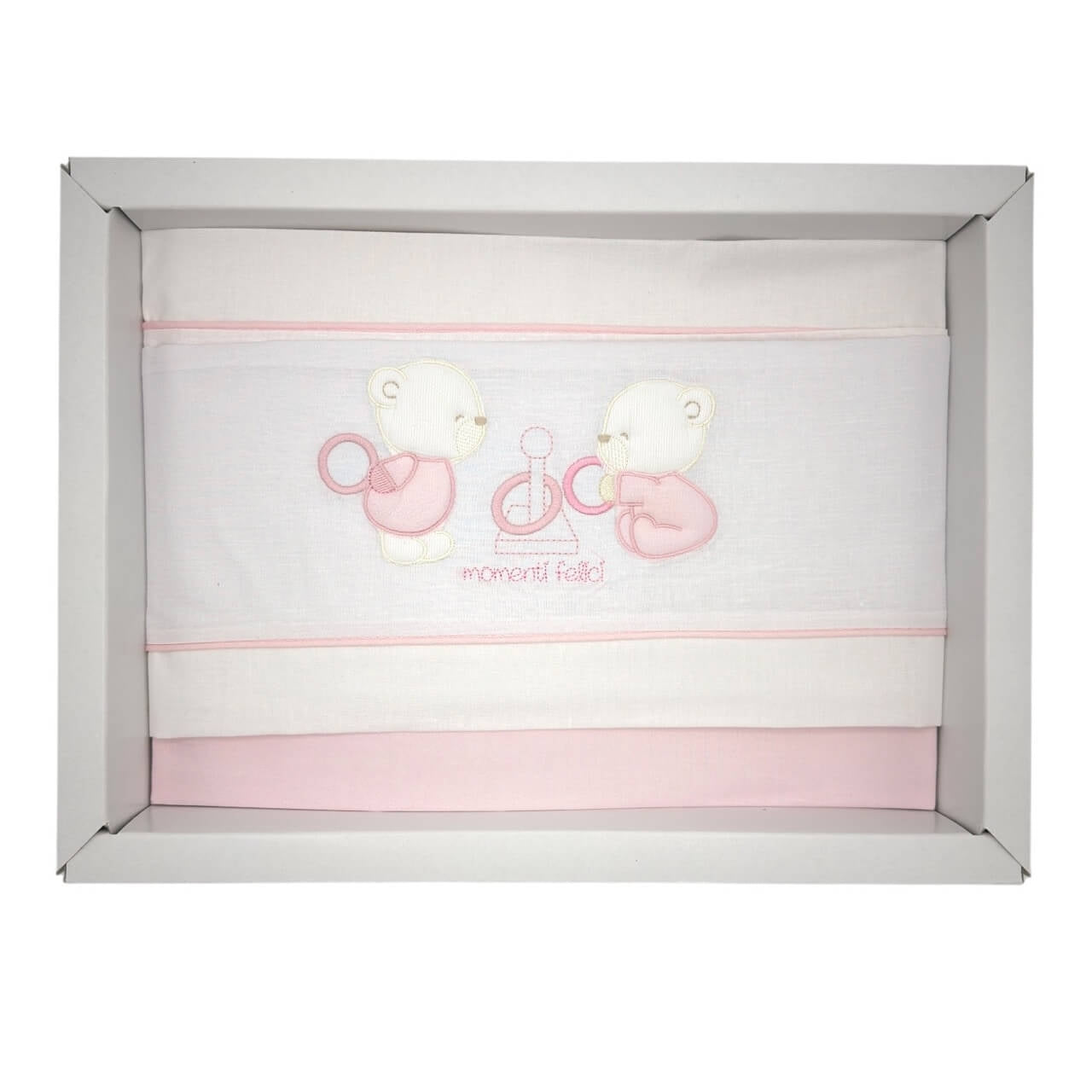 Pastellfarbenes Kinderwagen-Set aus 100 % Baumwolle