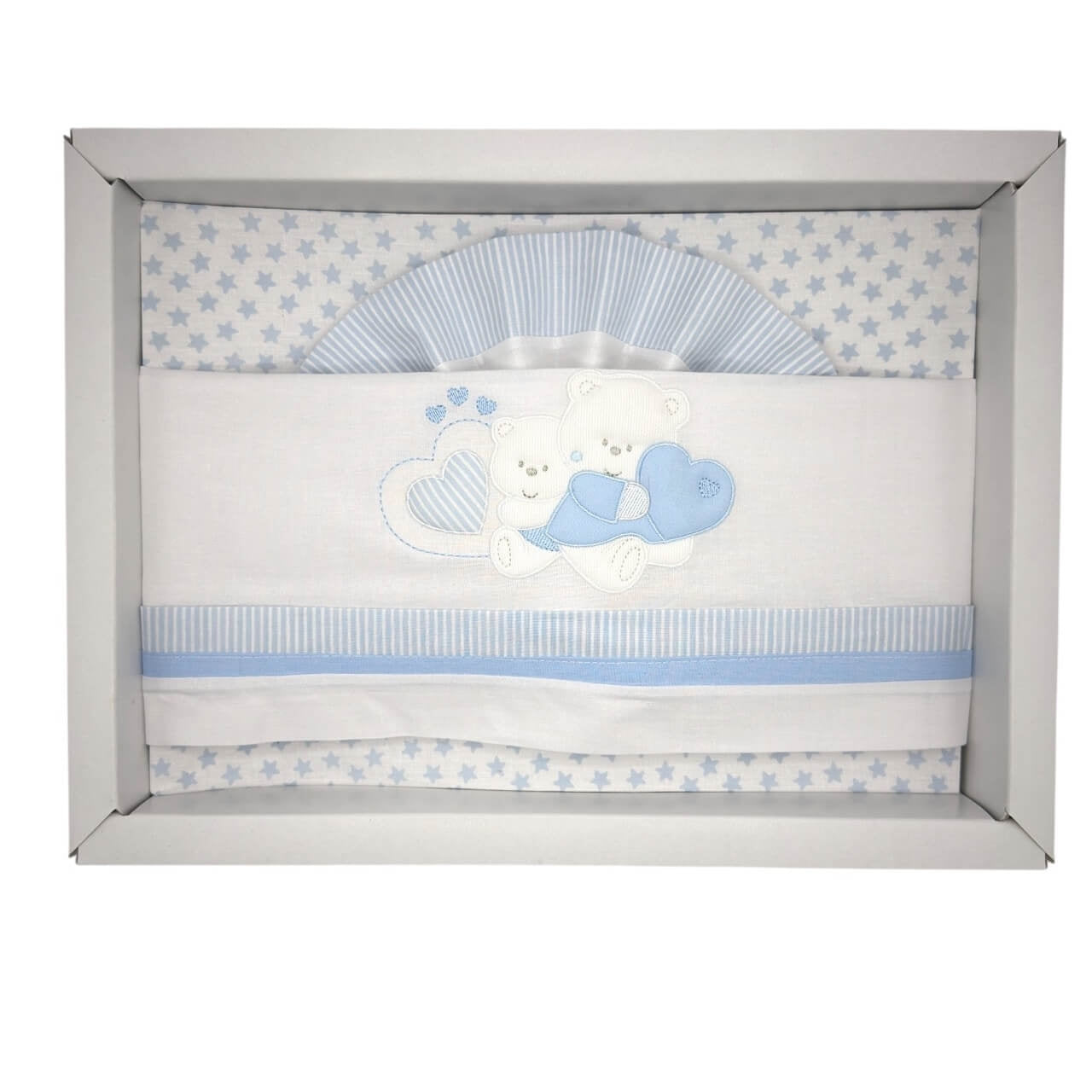 Pastellfarbenes Kinderwagen-Set aus 100 % Baumwolle