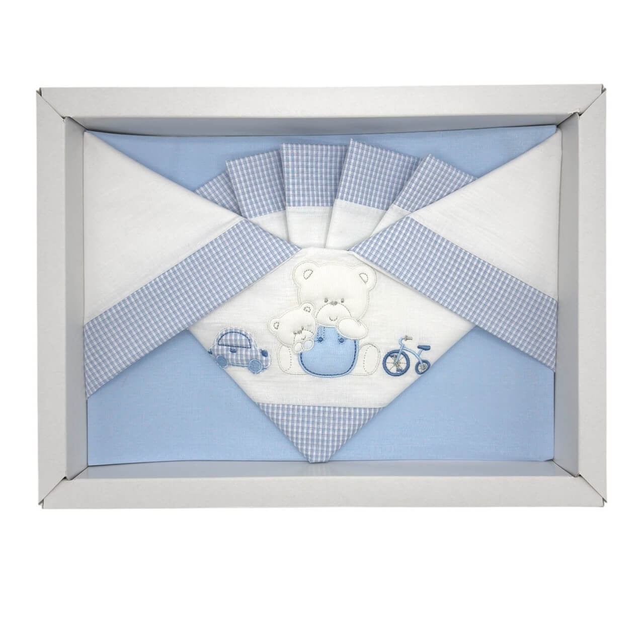 Pastellfarbenes Kinderwagen-Set aus 100 % Baumwolle