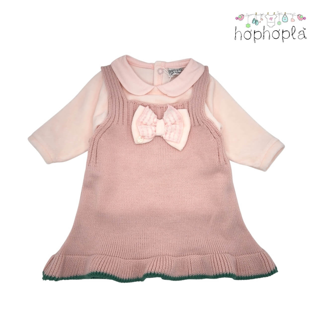 Kleid aus Wolle + Chenille-Pullover HopHoplà Amelia