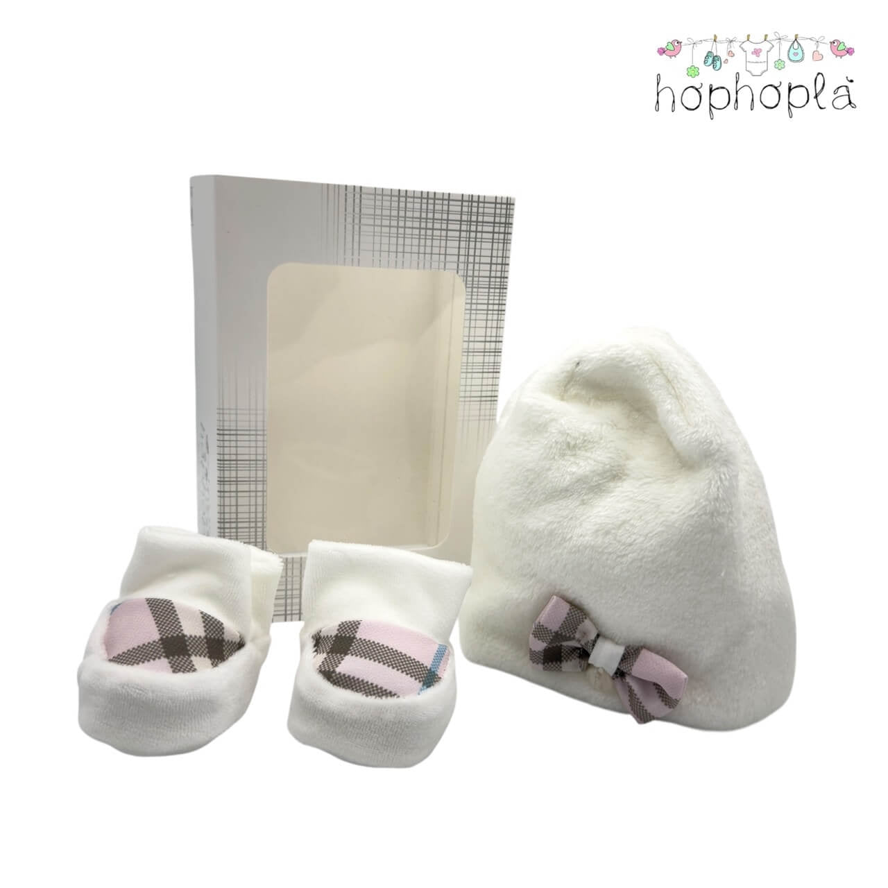 Set Mütze + Schuhe aus Chenille HopHoplà Elena