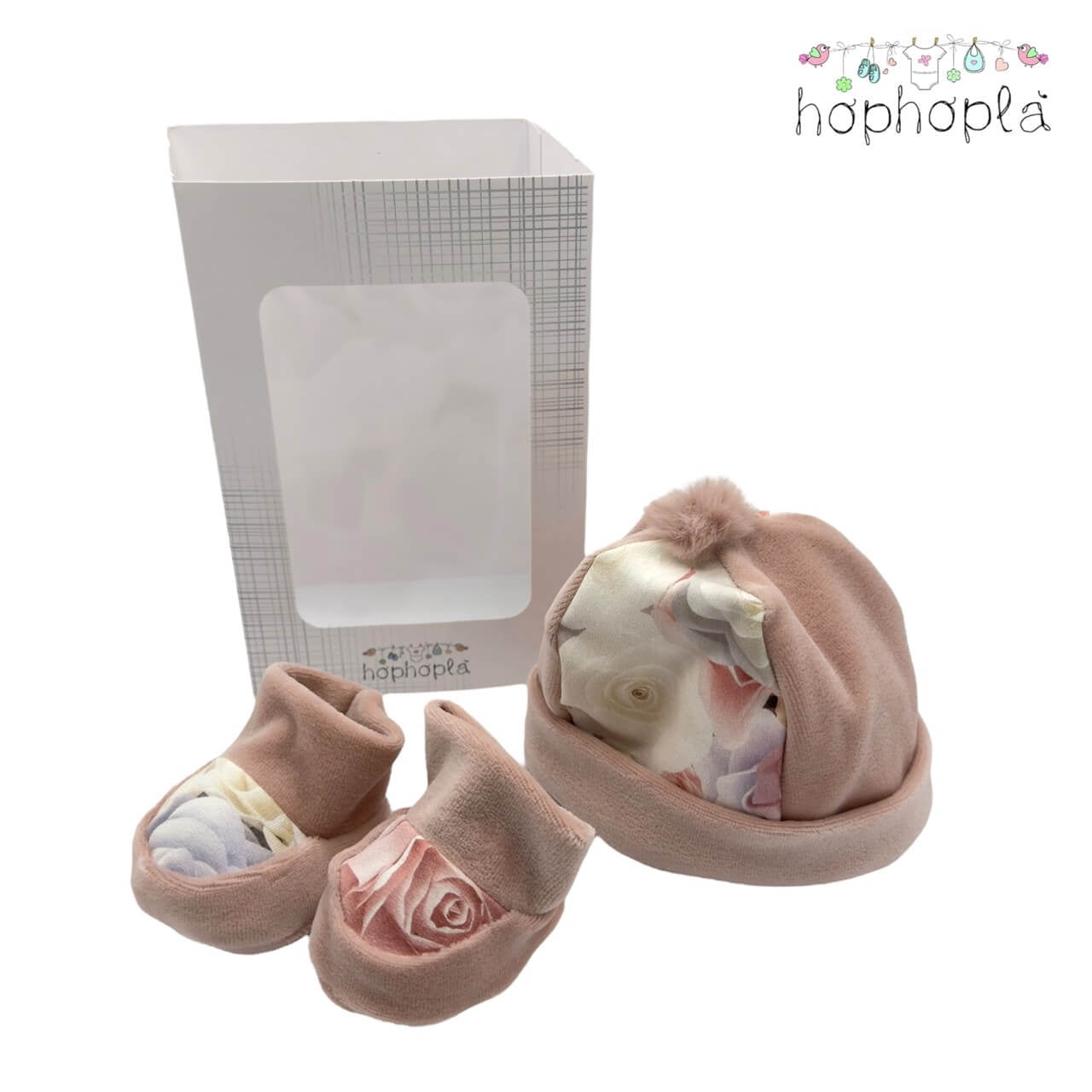 Set Mütze + Schuhe aus Chenille HopHoplà Adelaide